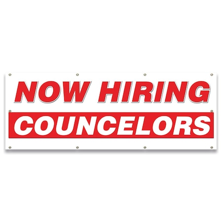 Signmission Now Hiring Counselors Banner Apply Inside Accepting Application Single Sided B-96-30223